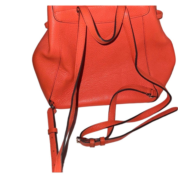 Kate Spade Leila Vibrant Orange Medium Flap Leather Backpack | One Size | EUC - Picture 10 of 11